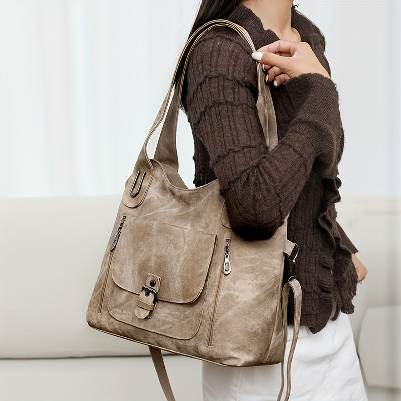 Elise’s Vintage Charm | Faux Leather Shoulder Bag