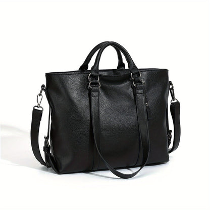 Charlotte’s Classic Elegance | Vintage Faux Leather Tote Bag