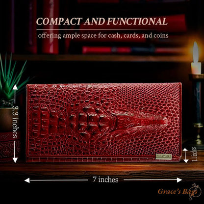 Elegant Croc-Embossed RFID Wallet