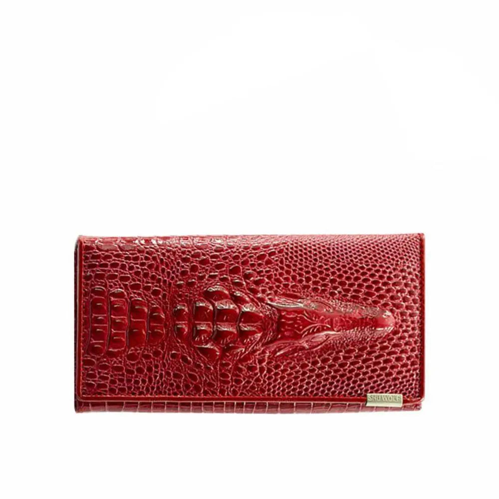 Elegant Croc-Embossed RFID Wallet