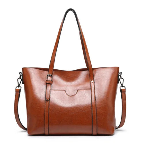 Anna's Luxe Classic | Faux Leather Shoulder Tote