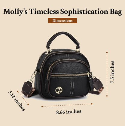 Molly’s Timeless Sophistication | Stylish Leather Bag with Shoulder Strap